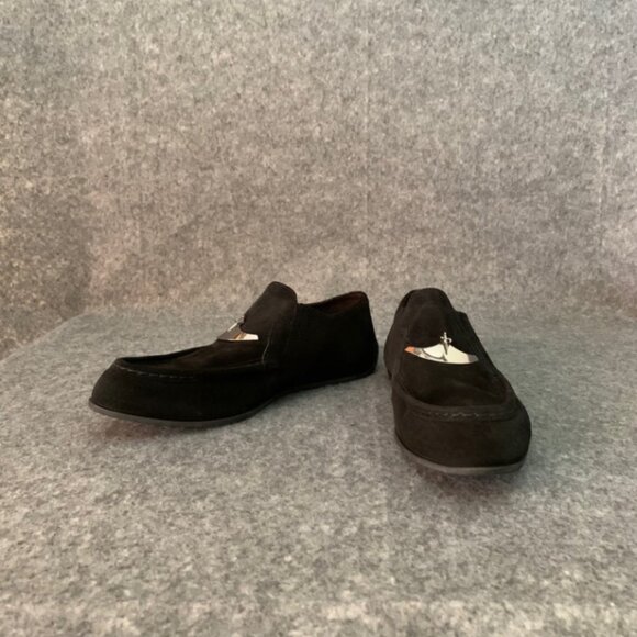 Cesare Paciotti Men's Black Leather Slip On Suede Loafers Shoes - Picture 3 of 12